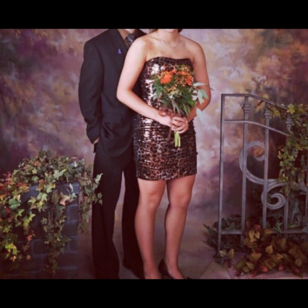Strapless Chetah Cocktail Dress